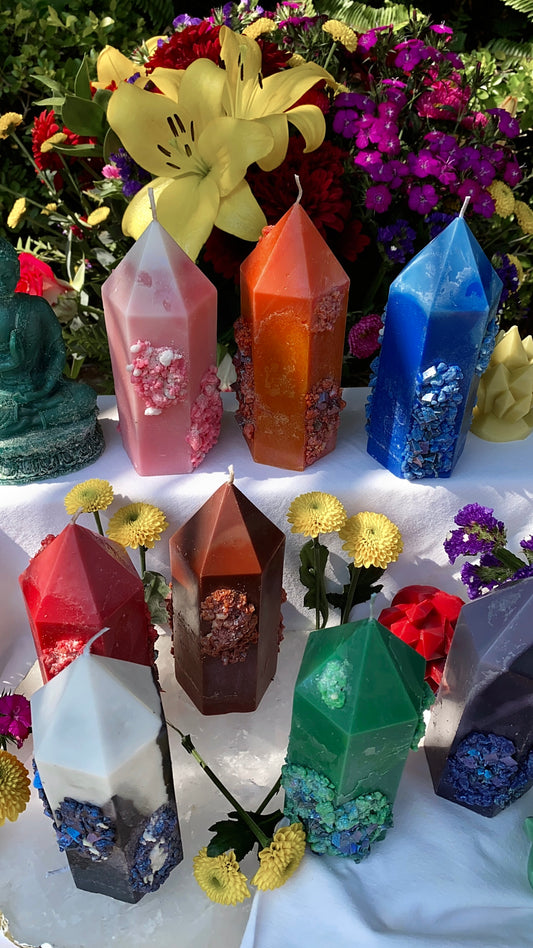 Black Tourmaline Tower Candle