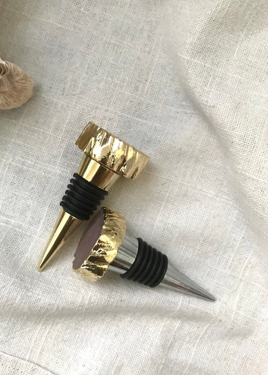 Agate wine bottle stopper