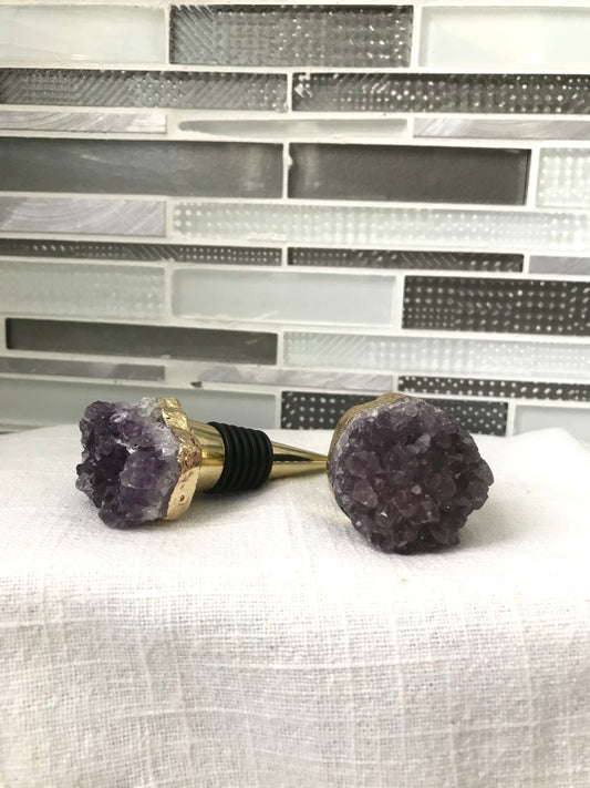 Amethyst wine bottle stopper